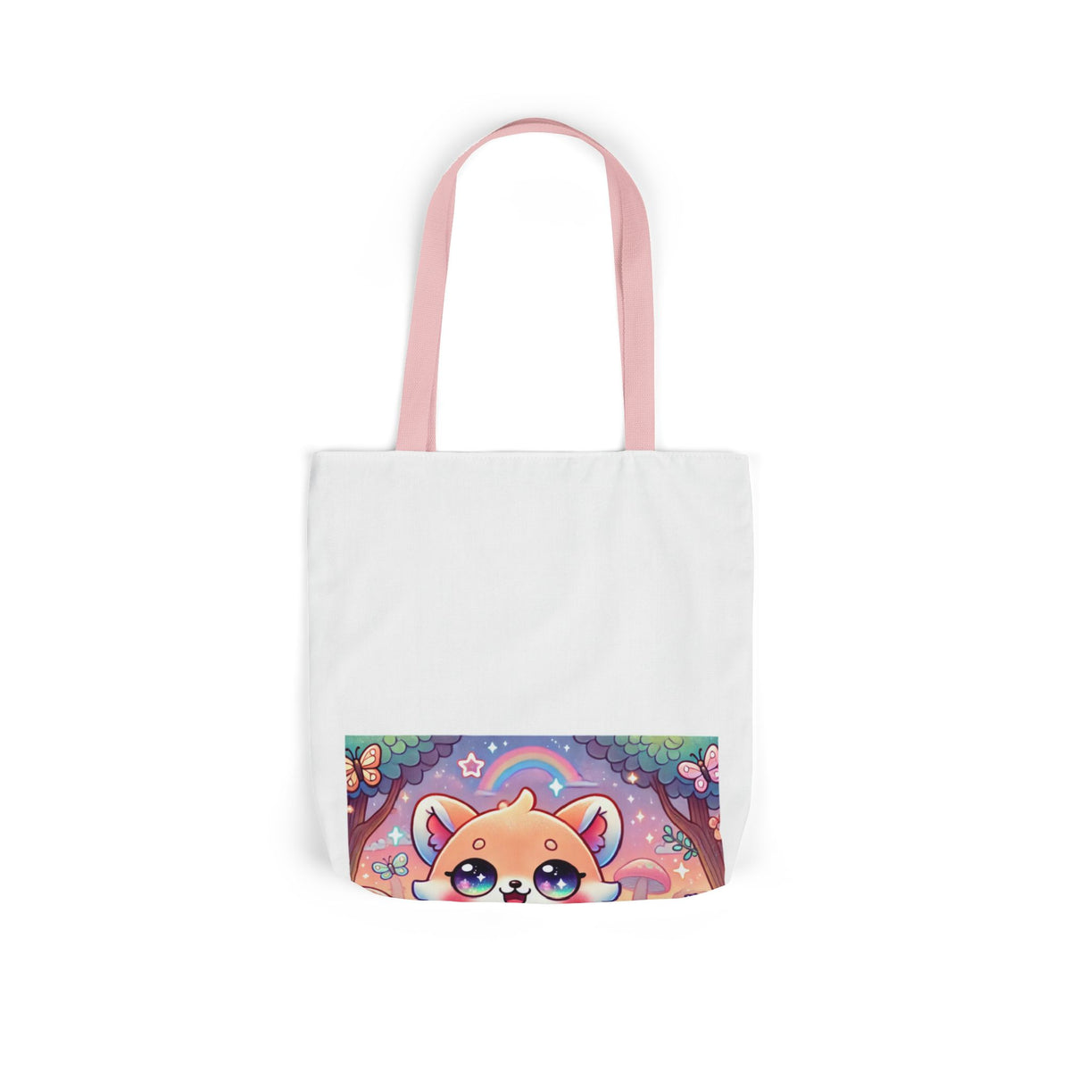 Pastel Woodland Fox Mushroom Kawaii Canvas Tote Bag