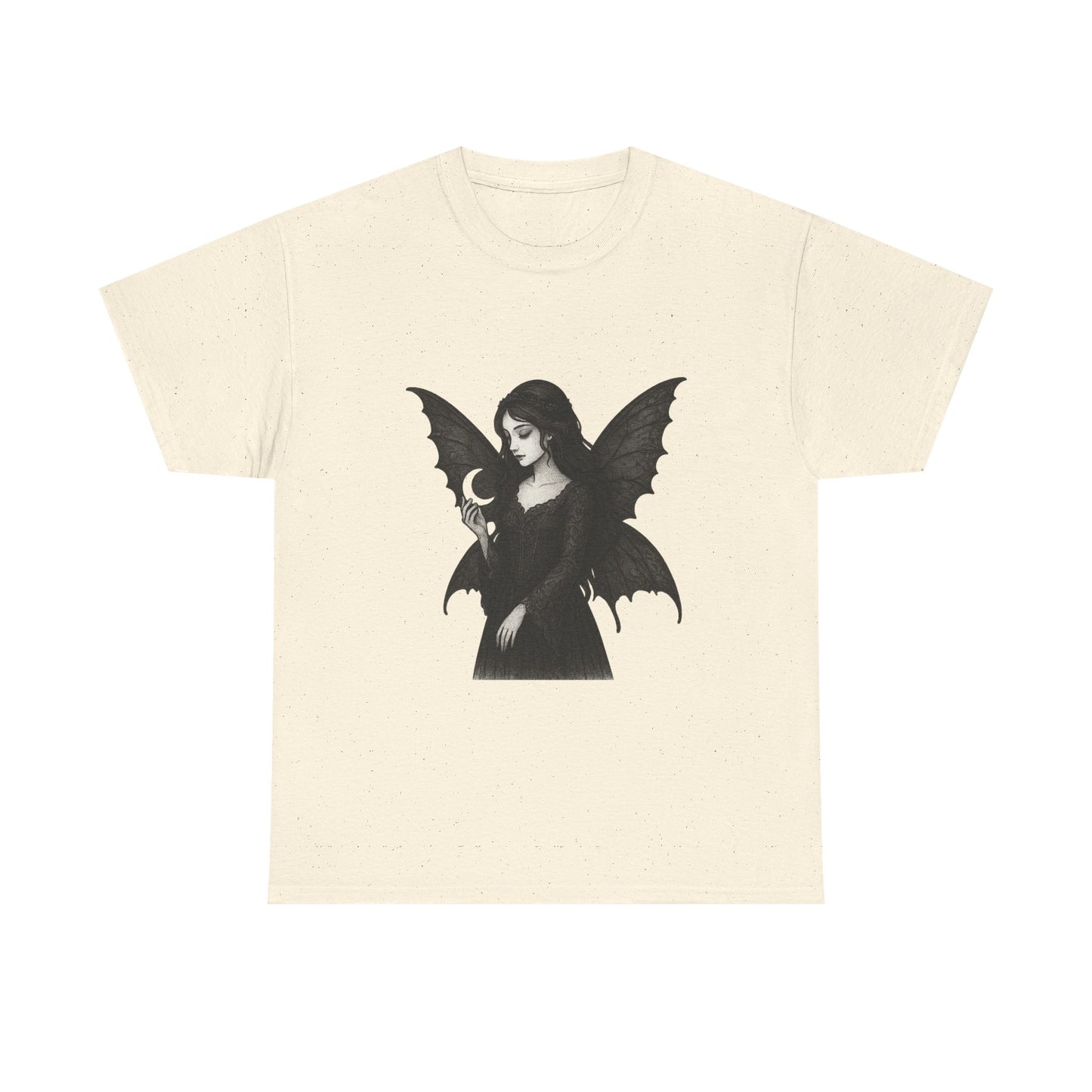 Gothic Fairy Tee, Unisex Cotton T-Shirt with Bat Wings, Forest Aesthetic Shirt, Perfect for Halloween, Casual Wear, Emo Witch