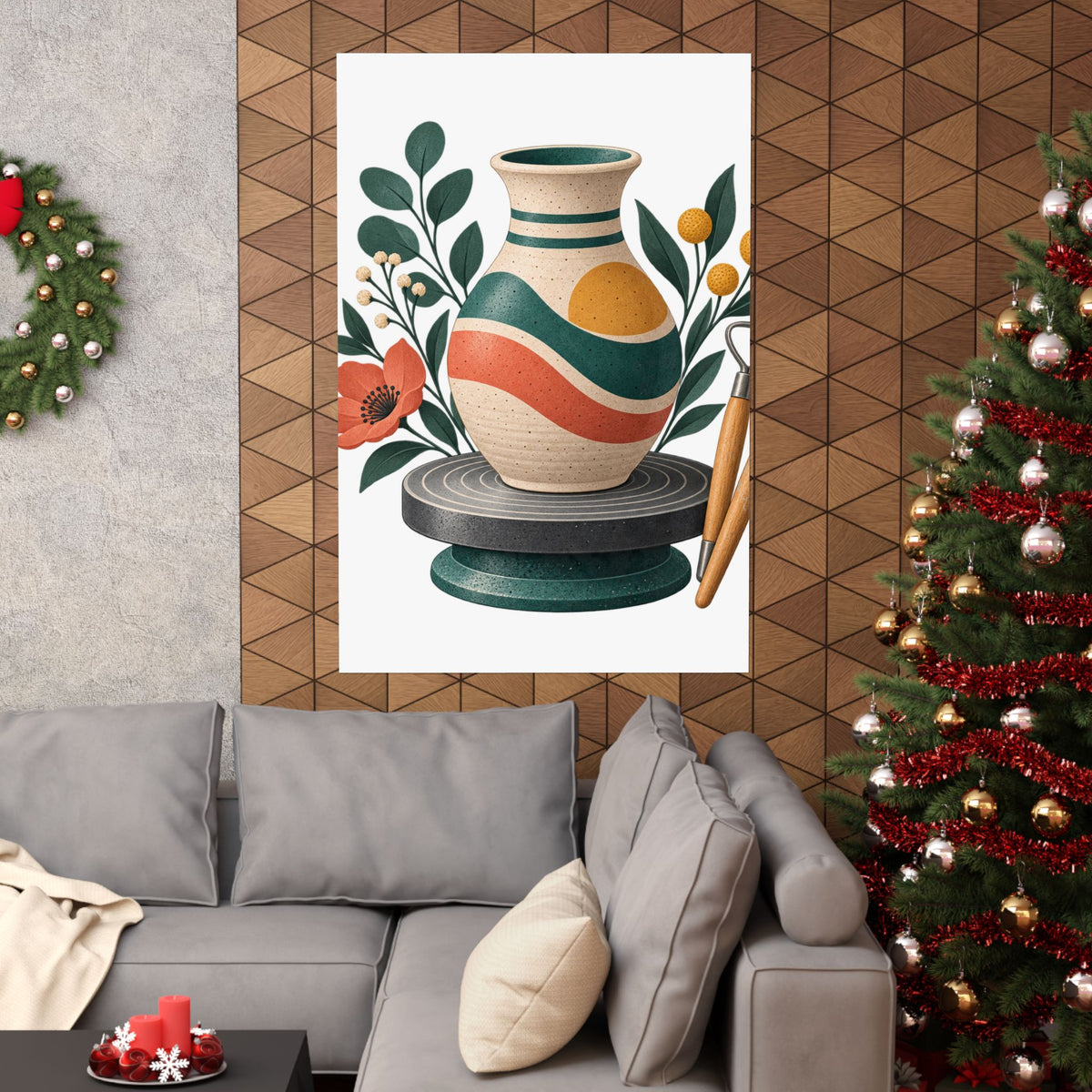 Midcentury Pottery Botanical Art Poster