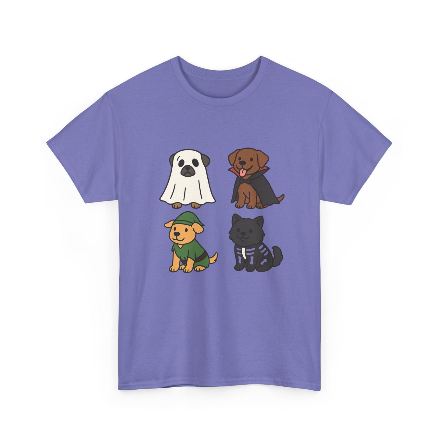 Cute Pet Ghosts Unisex Heavy Cotton Tee - Dog Lover T-Shirt, Animal Tee, Halloween Shirt, Gift for Pet Owners, Funny Retriver