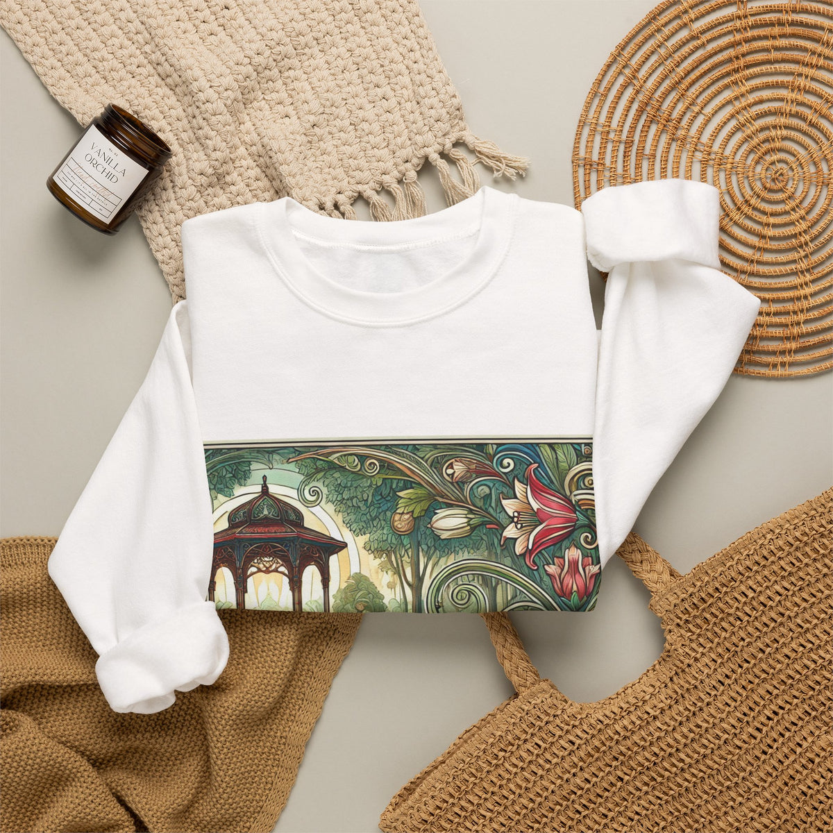 Botanical Gazebo Garden Art Nouveau Sweatshirt