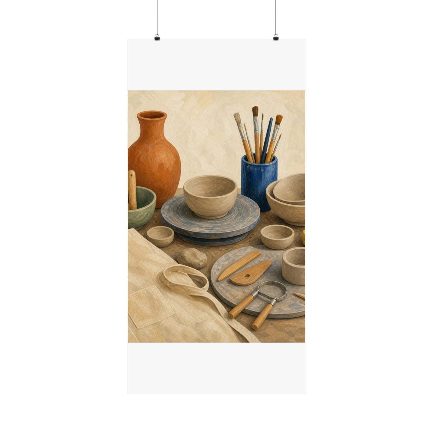 Colorful Pottery Studio Hobby Poster