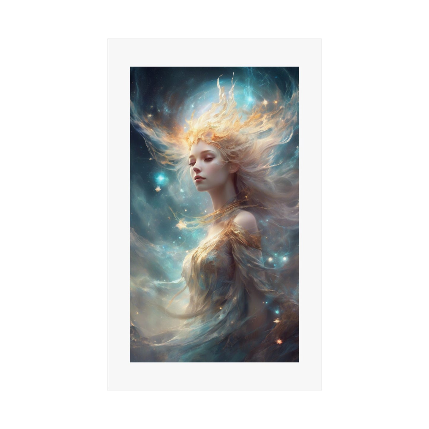 Solar Celestial Spirit Fantasy Portrait Poster