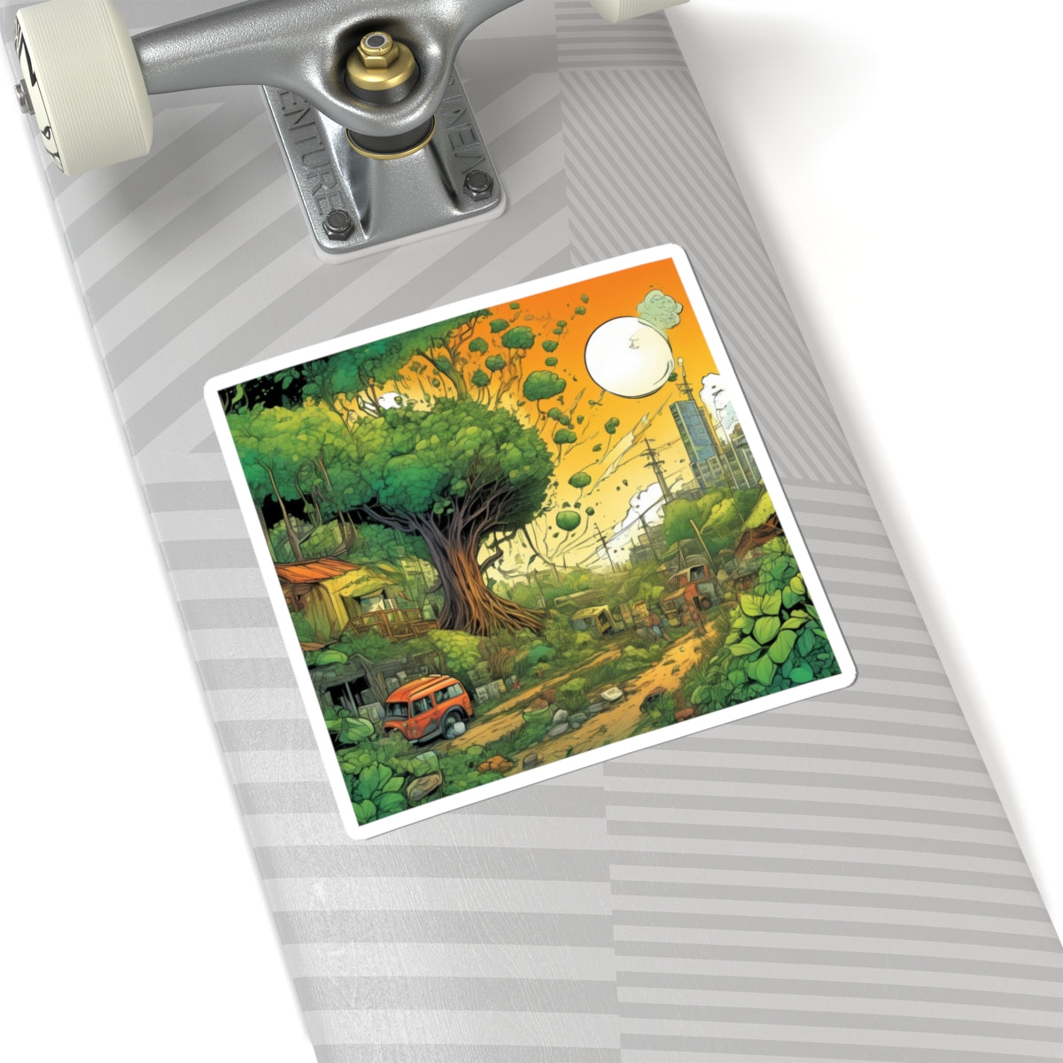 Cottage Road Landscape Nature Gift Art Sticker