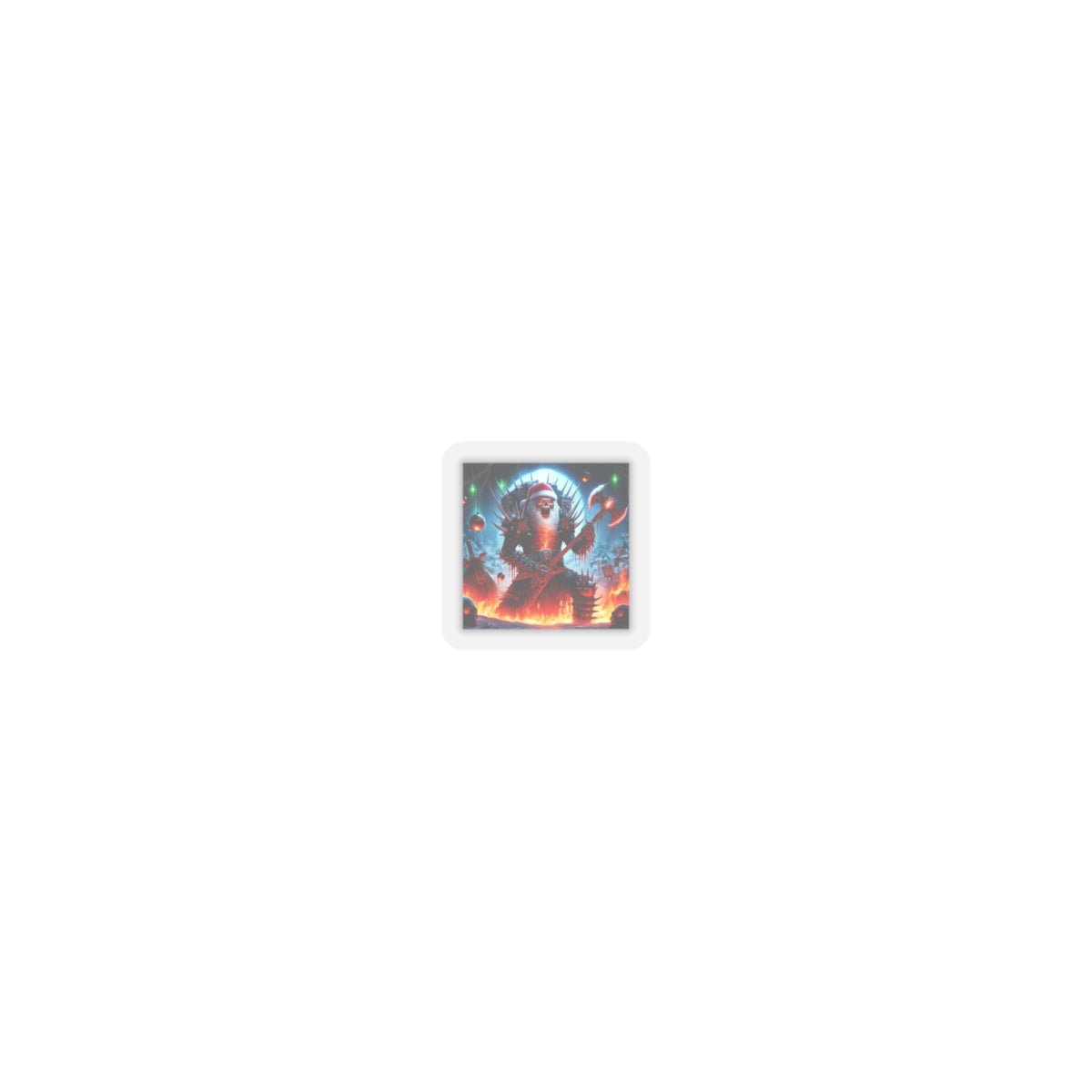 Heavy Metal Santa Holiday Concert Rock Sticker