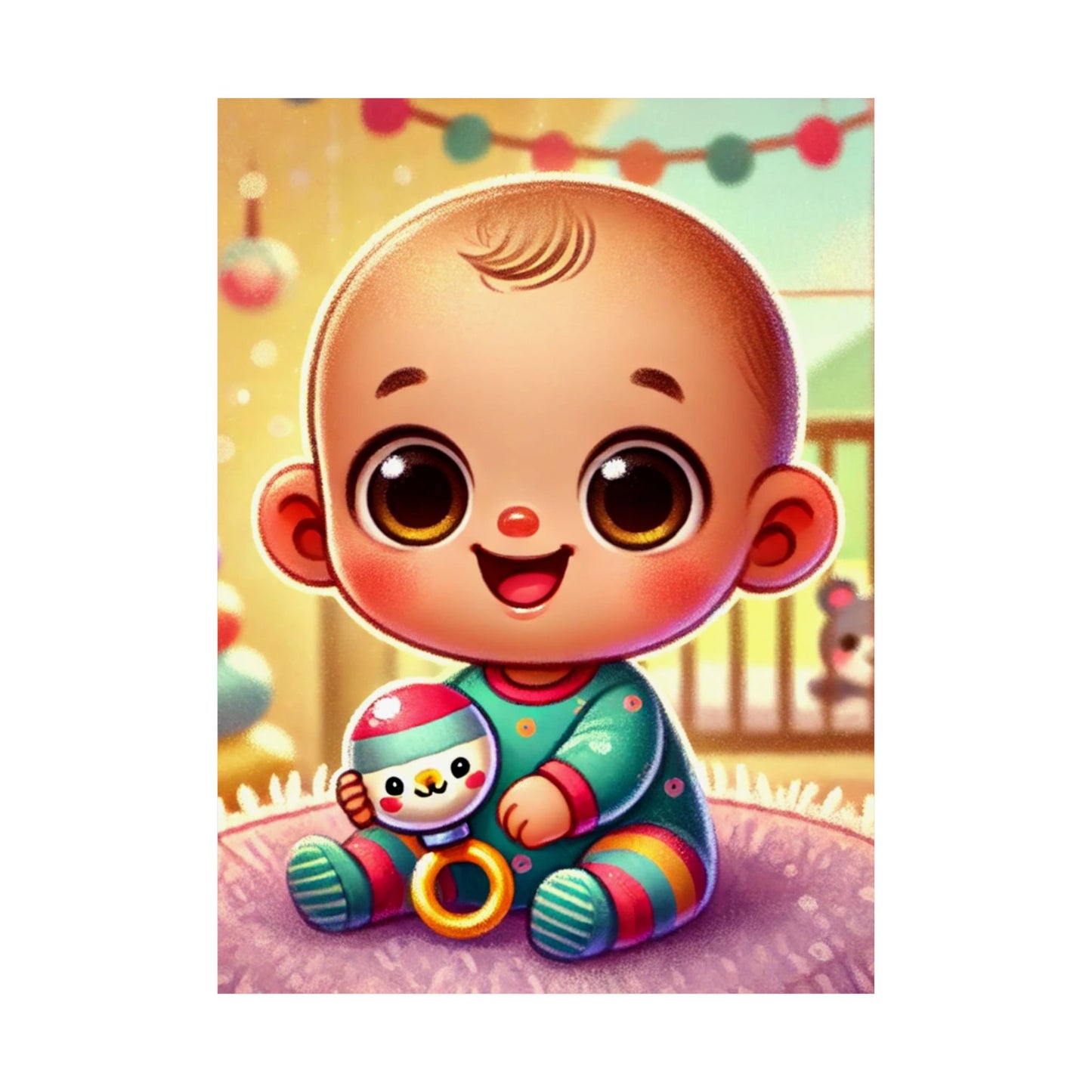 Cheerful Baby Nursery Playroom Art Poster