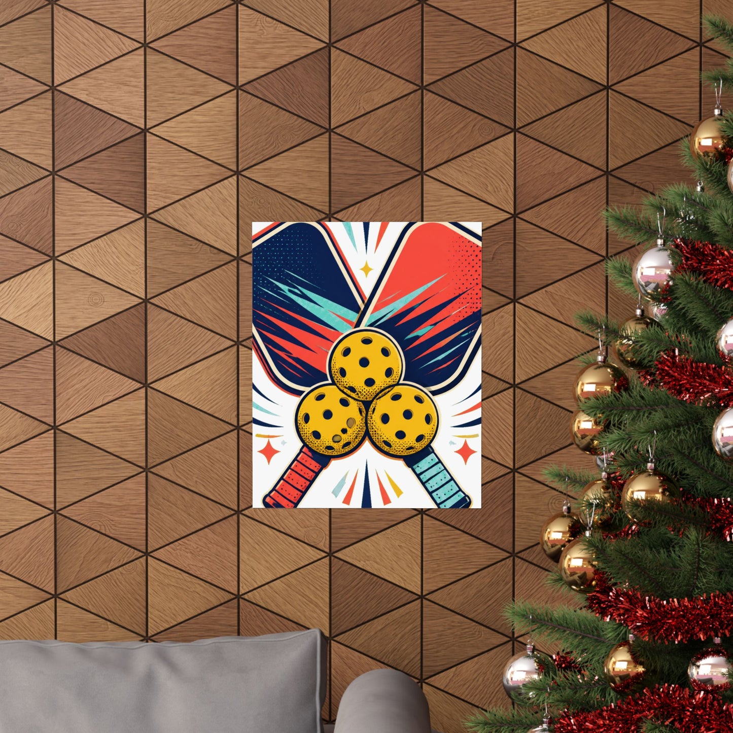 Retro Pickleball Paddles Recreational Sports Art Poster