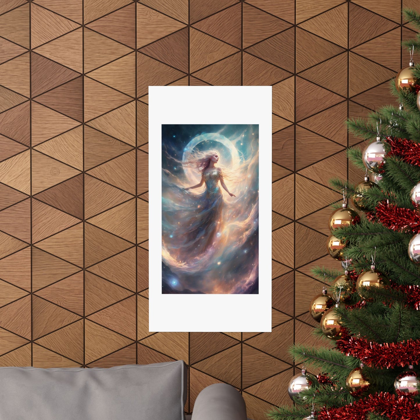 Moonlit Celestial Dancer Fantasy Portrait Poster