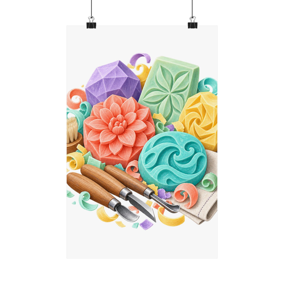 Colorful Soap Carving Workshop Poster