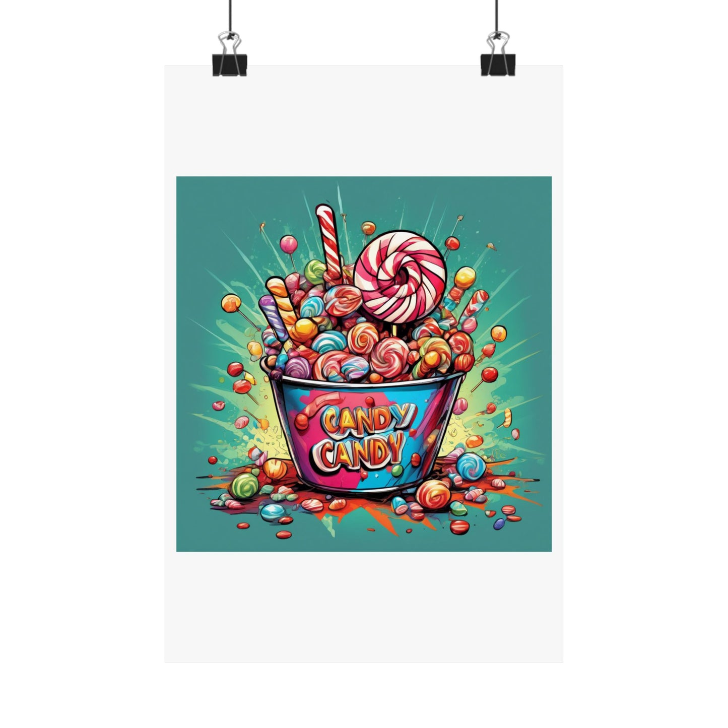 Holiday Candy Bucket Sweets Gift Art Poster