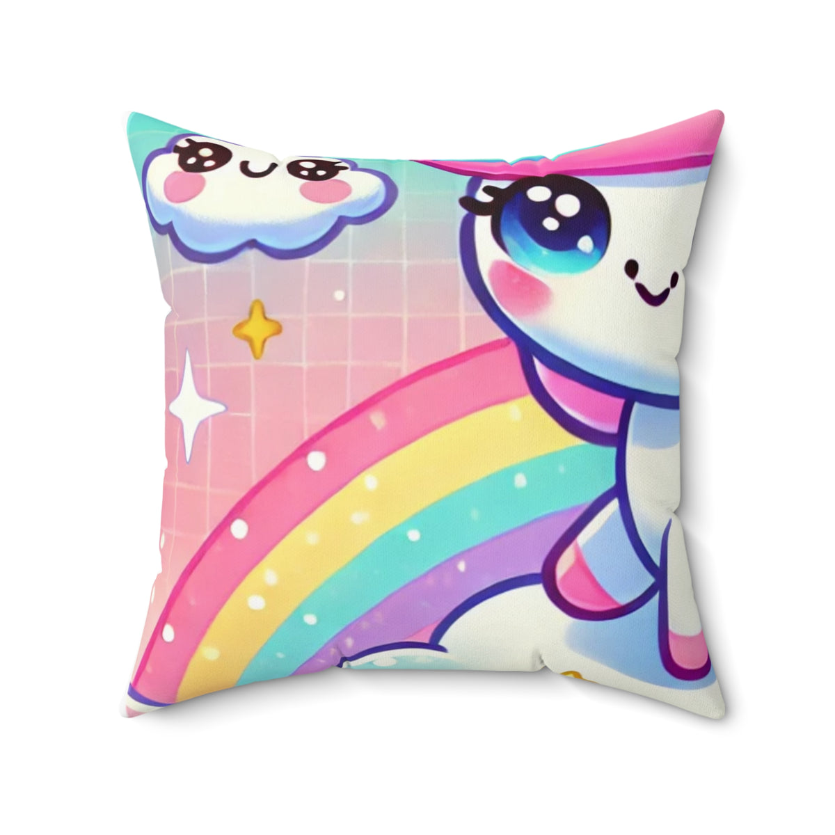 Pastel Rainbow Unicorn Cloud Kawaii Decorative Pillow