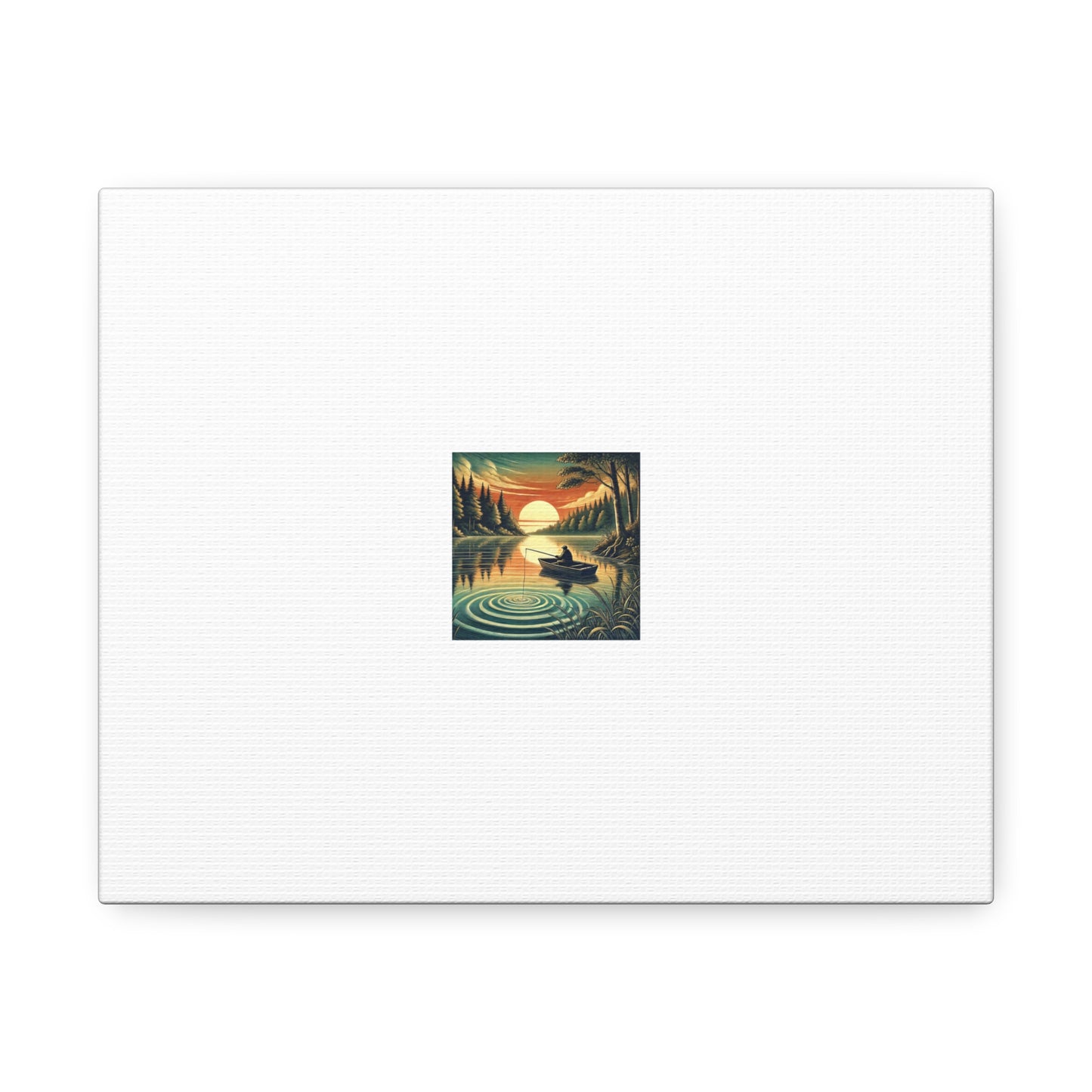 Sunset Lake Fishing Retreat Canvas Lake House Fishing Wall Art Gift