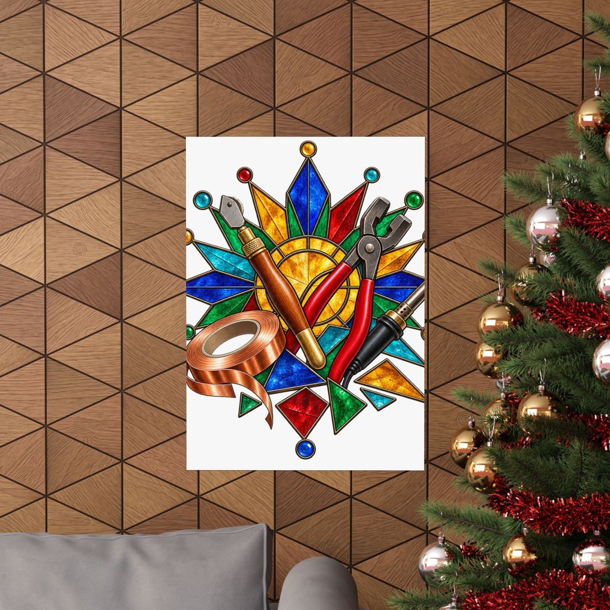 Stained Glass Workshop Tools Poster