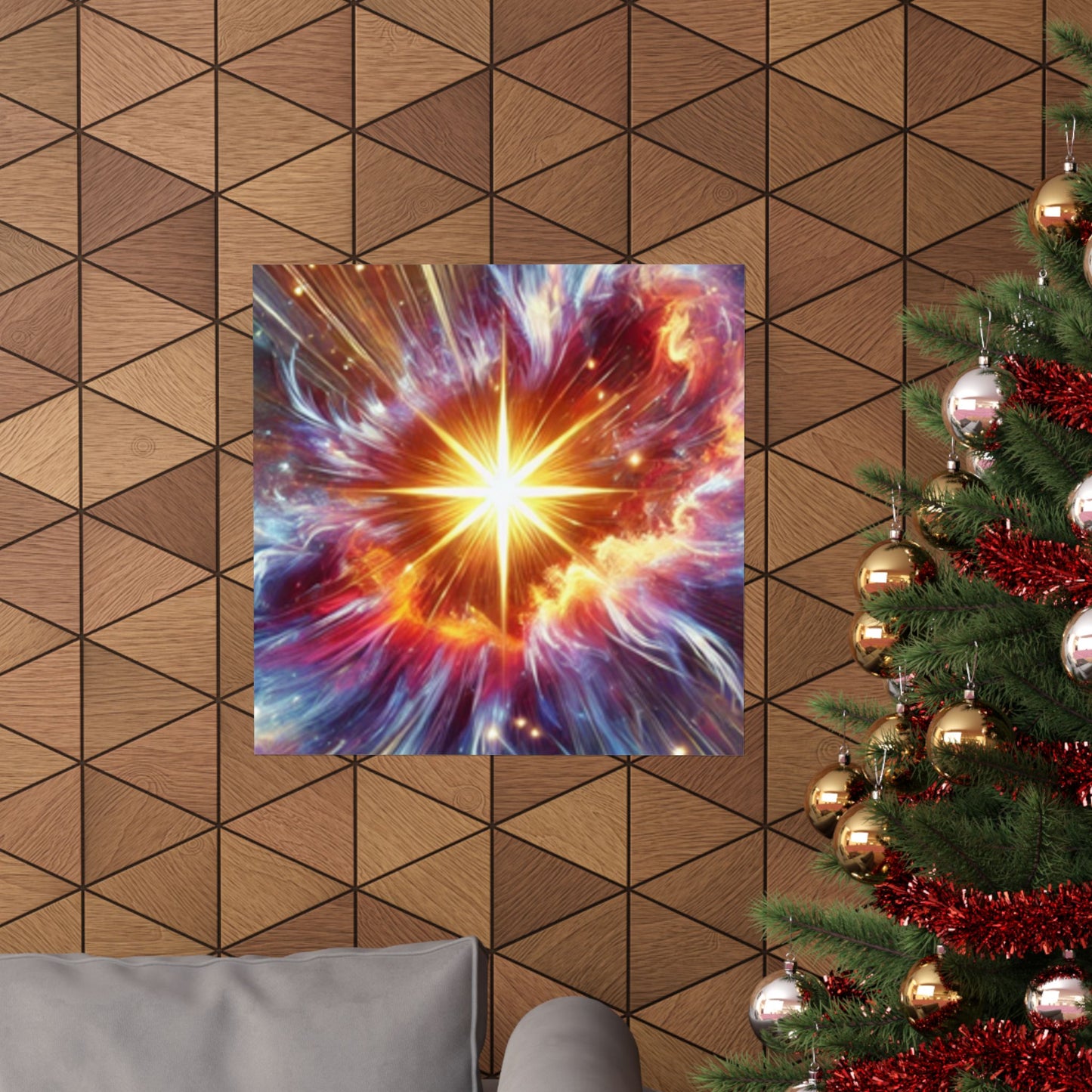 Cosmic Starburst Energy Abstract Space Poster Wall Art Decor