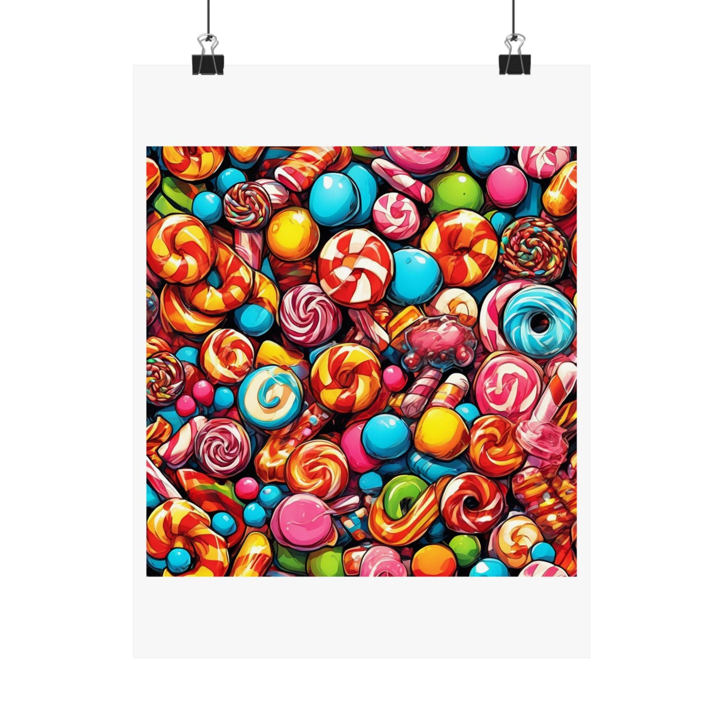 Colorful Candy and Lollipop Pattern Poster