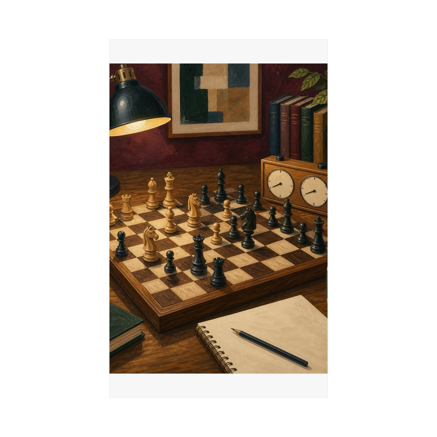 Cozy Chess Strategy Game Hobby Poster