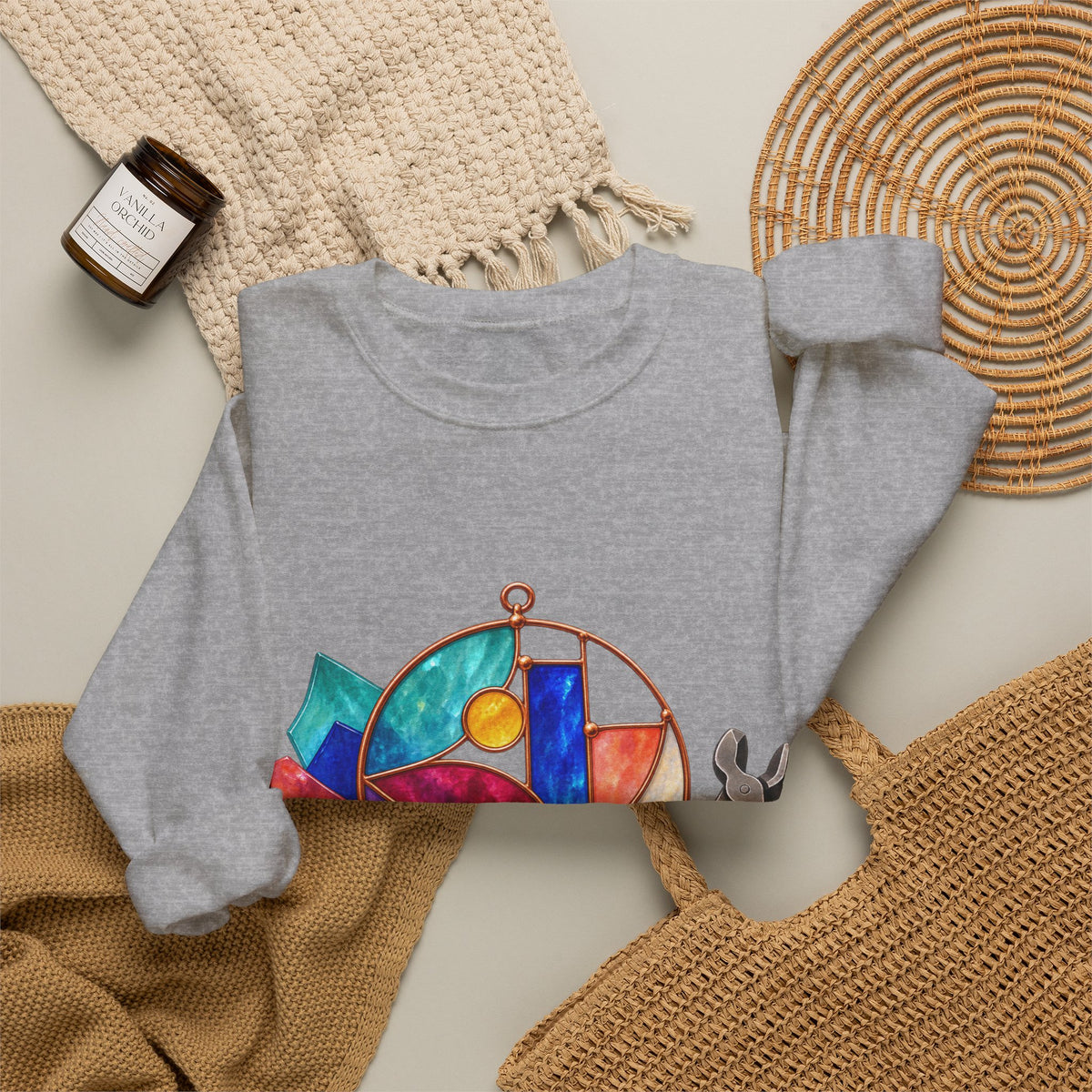 Abstract Stained Glass Suncatcher Workshop Sweatshirt