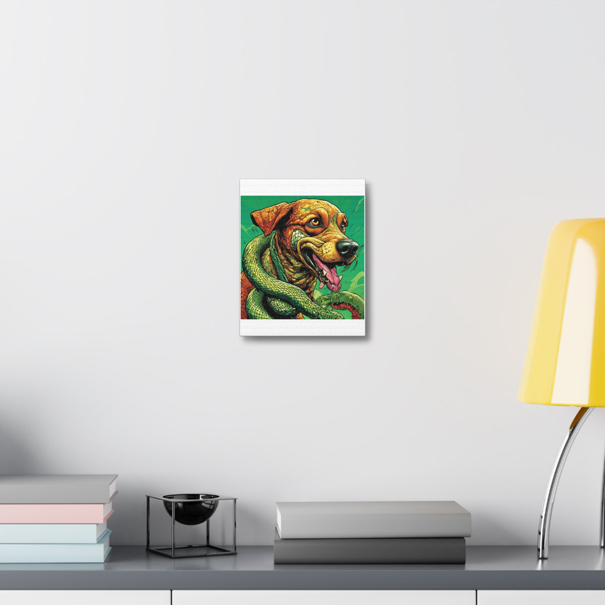 Serpent Guardian Dog Bold Fantasy Creature Canvas Art