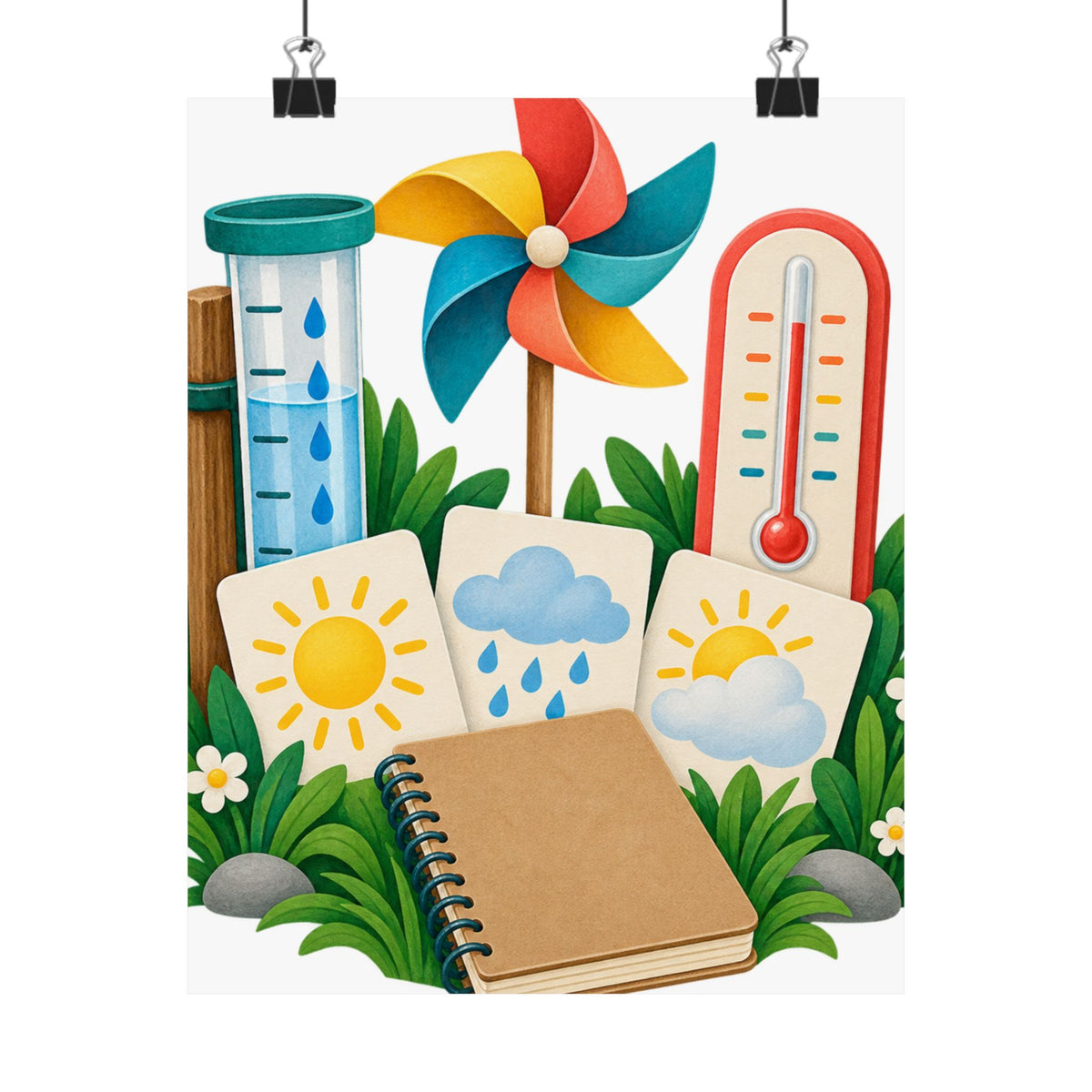 Colorful Backyard Weather Watching Kit Poster