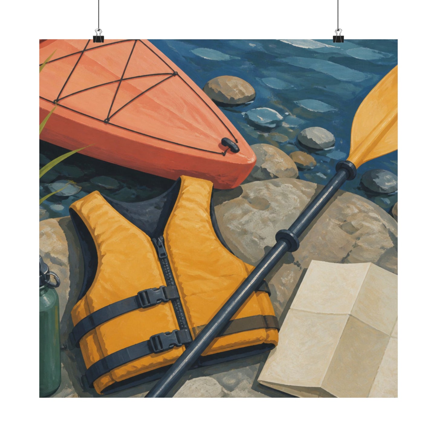 Calm Kayaking Adventure Art Poster