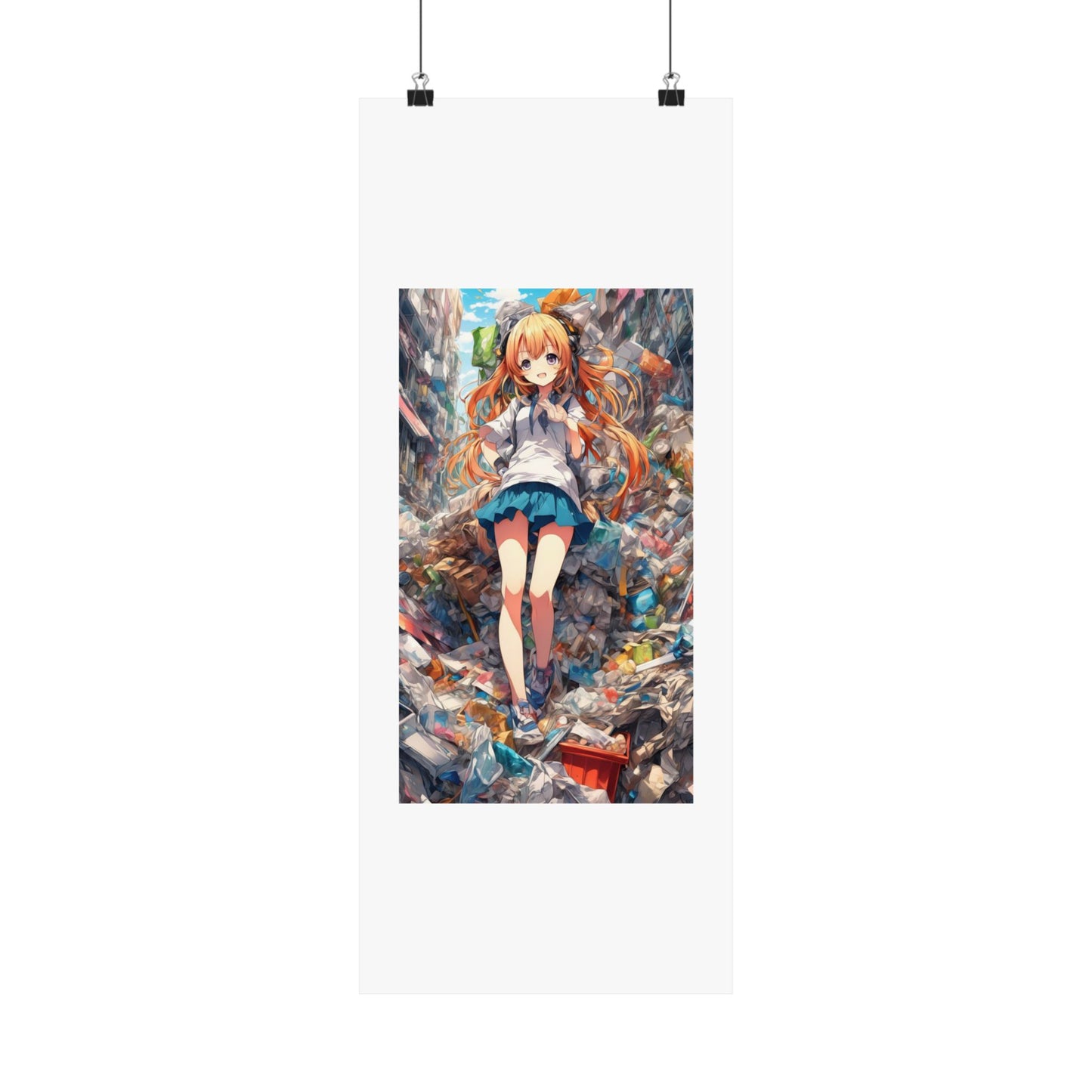 Recycling Rescue Anime Heroine Eco Street Art Poster