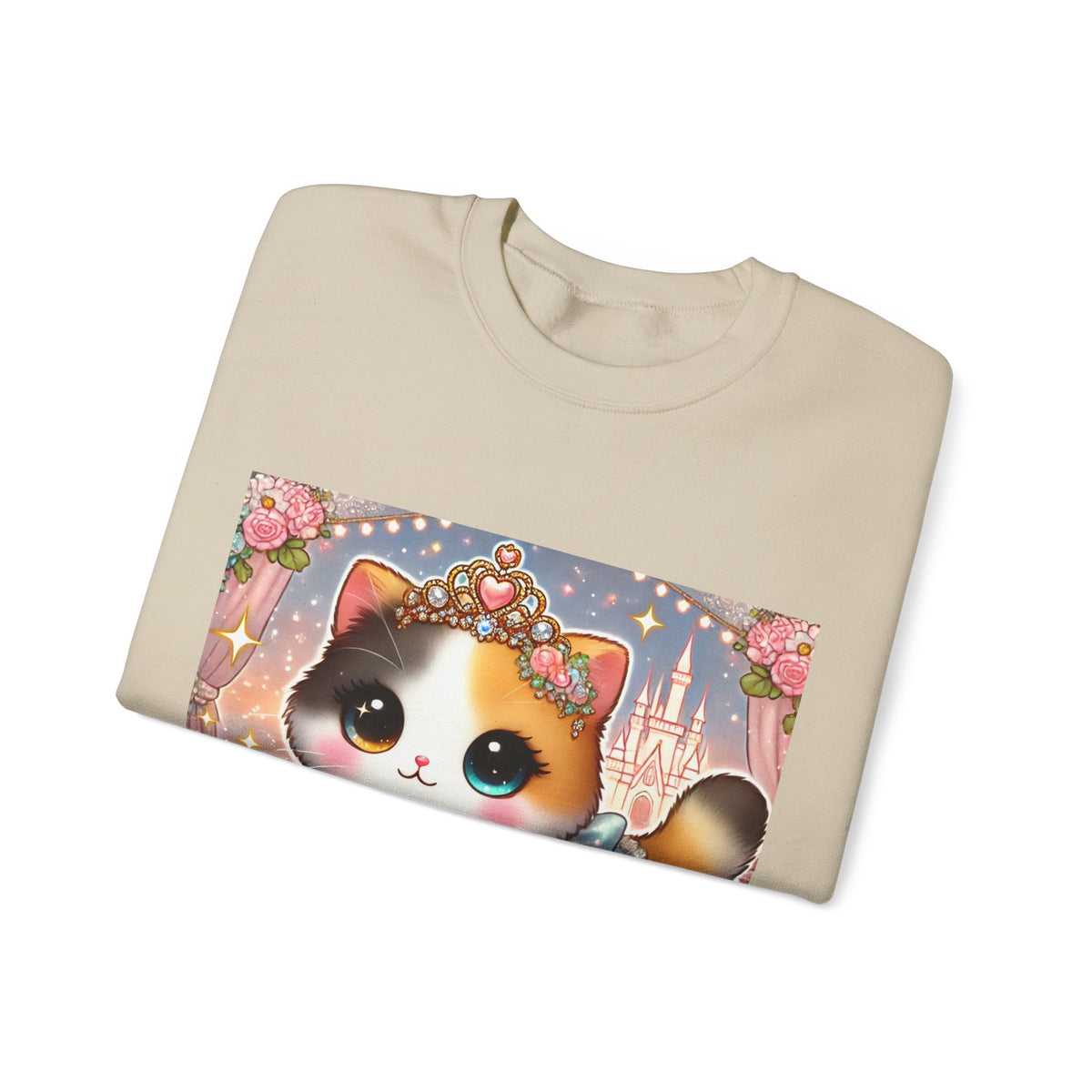 Pastel Princess Calico Cat Fantasy Sweatshirt