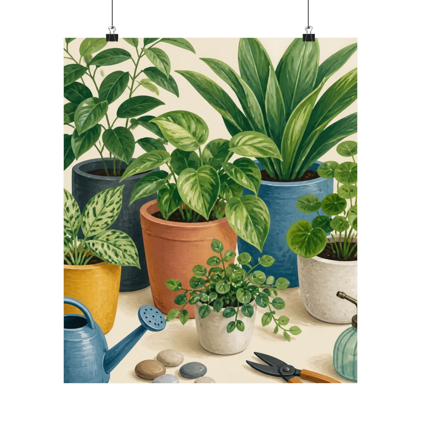 Calm Indoor Houseplant Collection Art Poster
