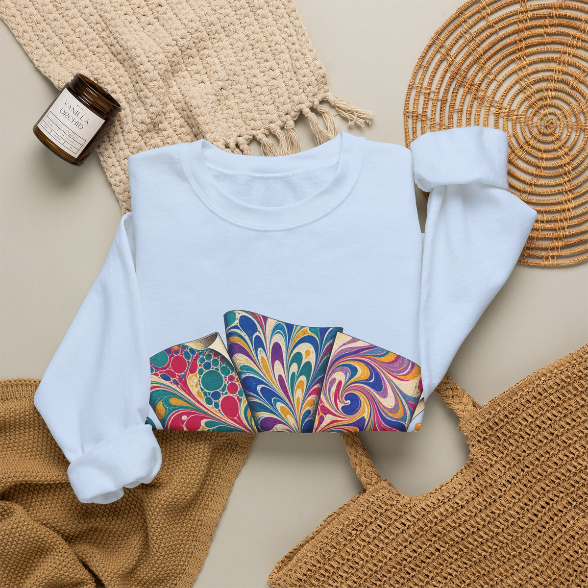 Colorful Paper Marbling Workshop Sweatshirt