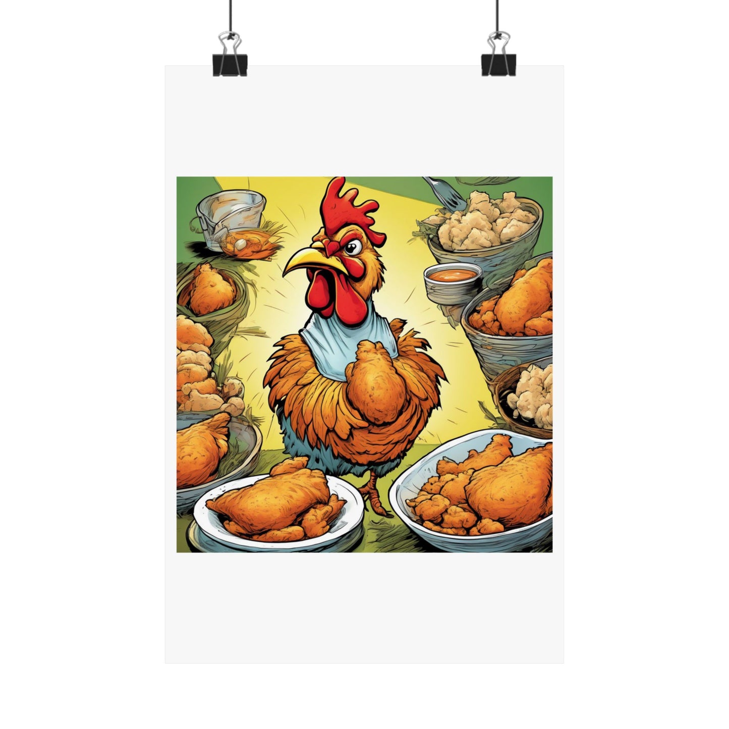 Funny Chicken Fried Food Comfort Food Art Poster