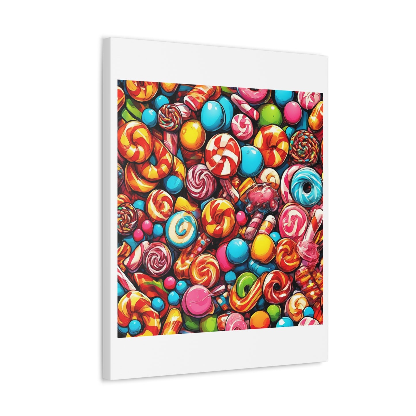 Colorful Candy and Lollipop Pattern Canvas