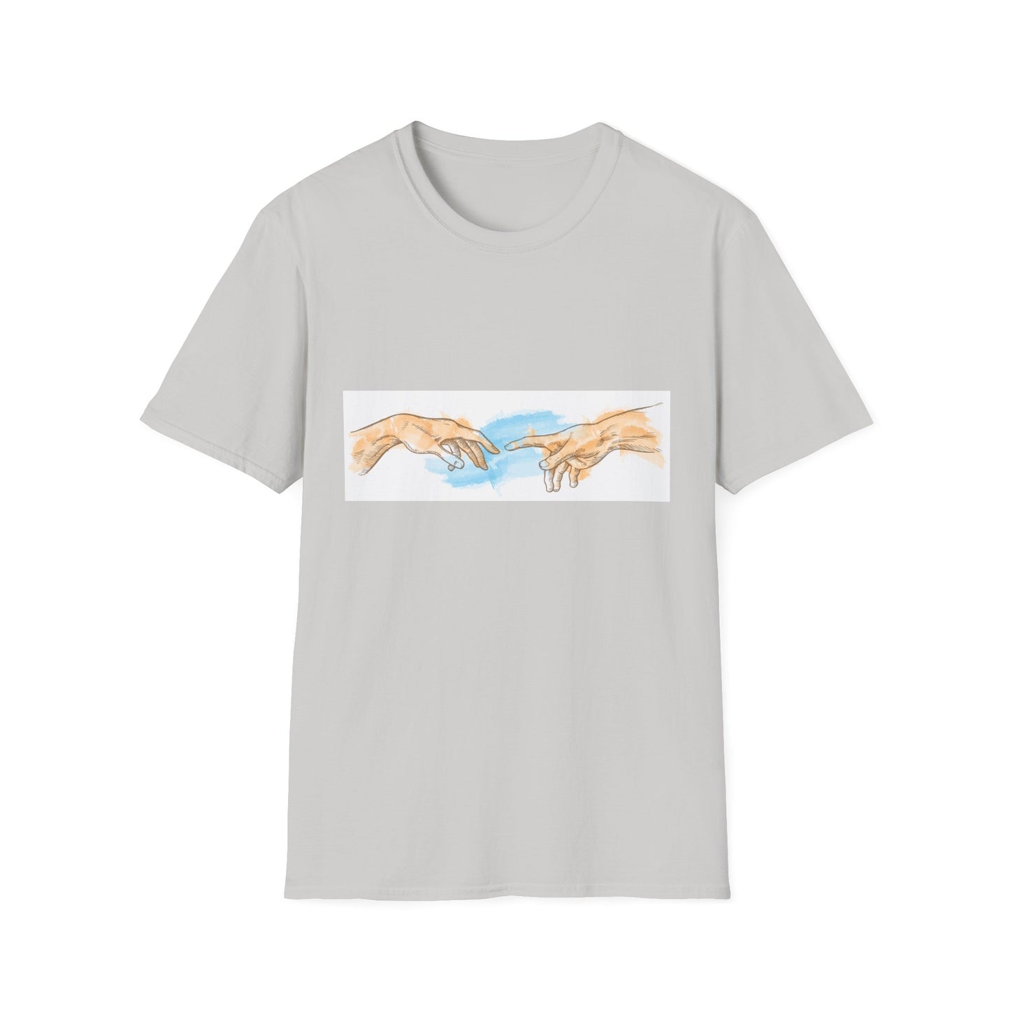Creation of Adam Hands Graphic T-Shirt Michelangelo Inspired Art Tee Minimal Renaissance Aesthetic Inspired Unisex Shirt