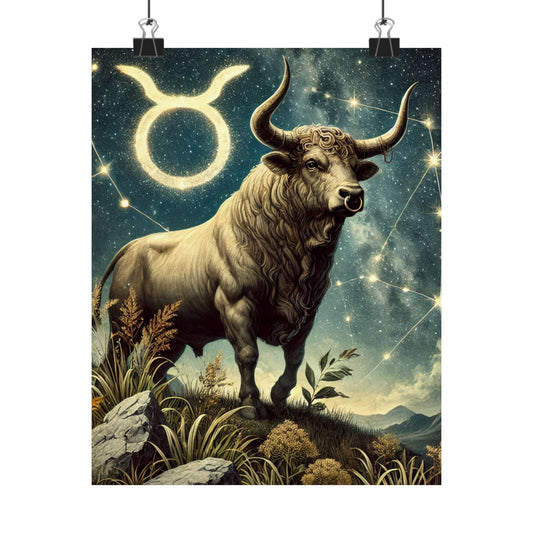 Taurus Bull Constellation Celestial Wall Art Poster
