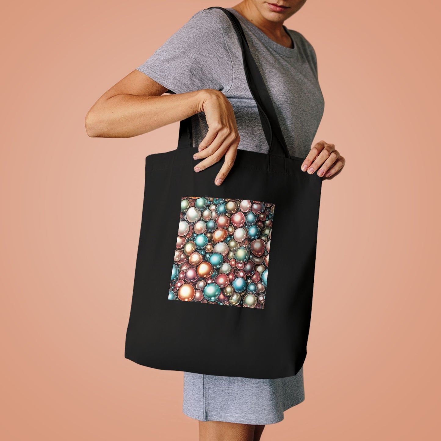 Rainbow Pearl Marble Abstract Gift Art Tote Bag