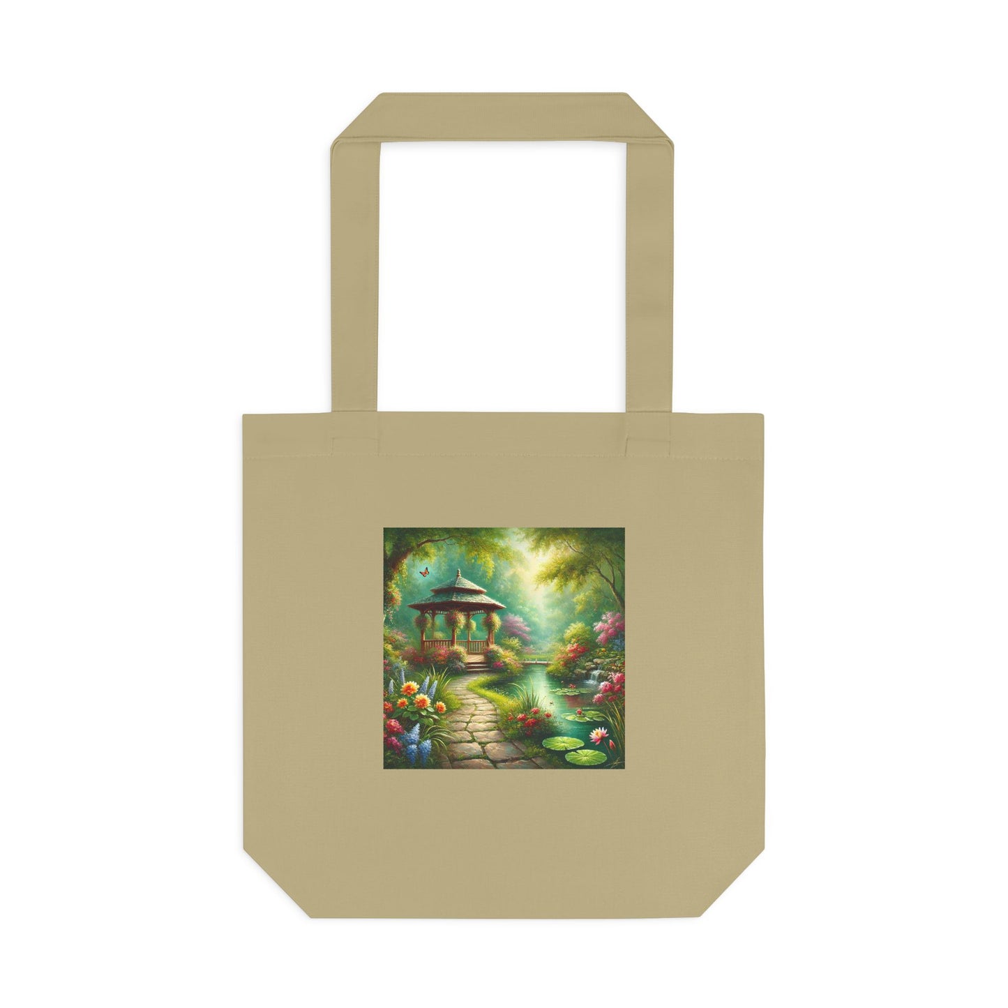 Spring Garden Gazebo Floral Landscape Tote Bag