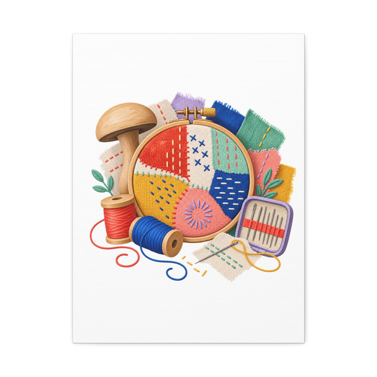 Colorful Visible Mending Workshop Canvas