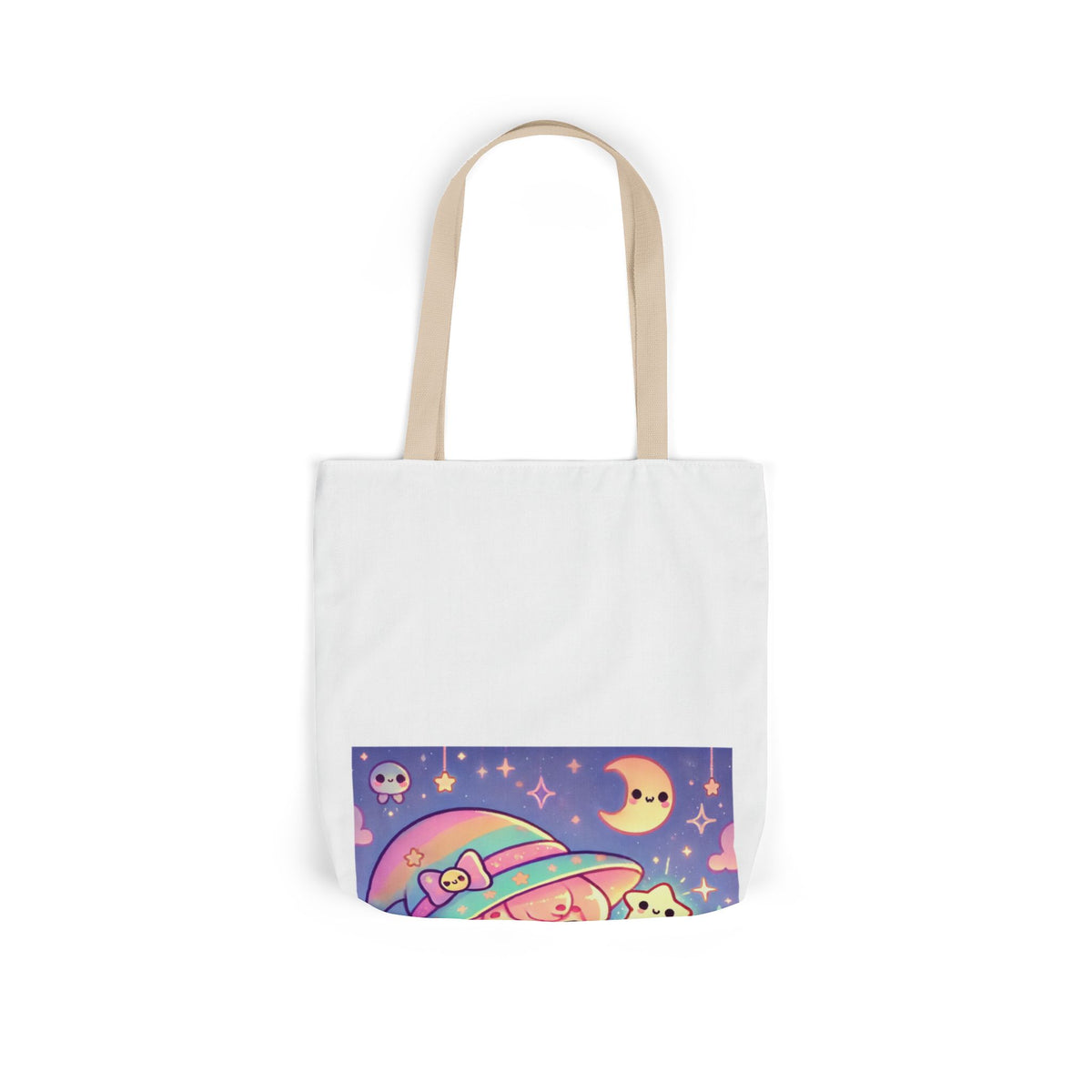 Kawaii Moon Wand Pastel Fantasy Art Canvas Tote Bag