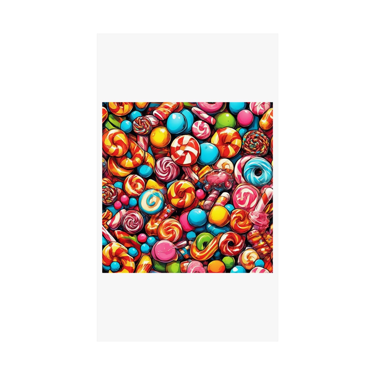 Colorful Candy and Lollipop Pattern Poster