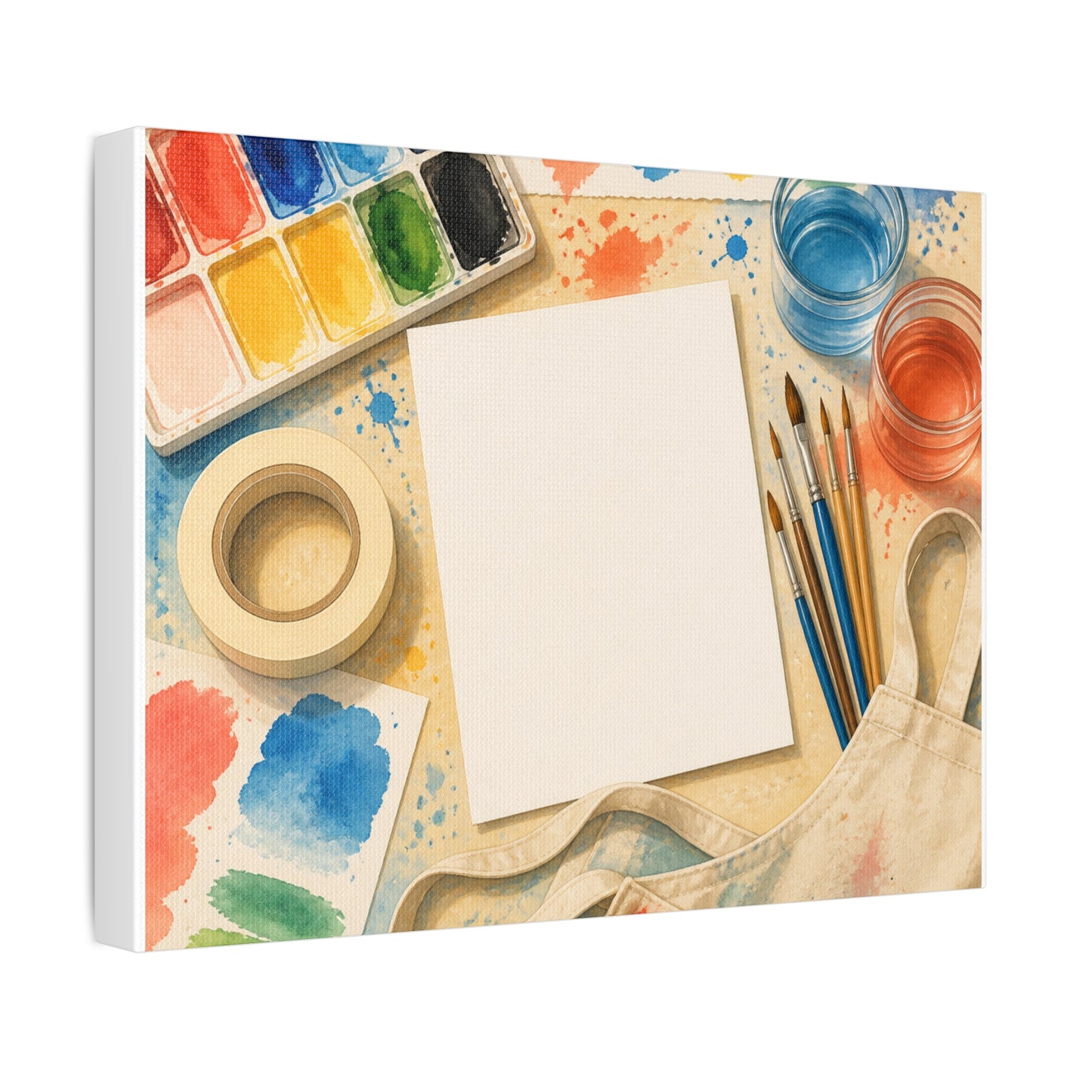 Bright Watercolor Painting Hobby Art Canvas Art