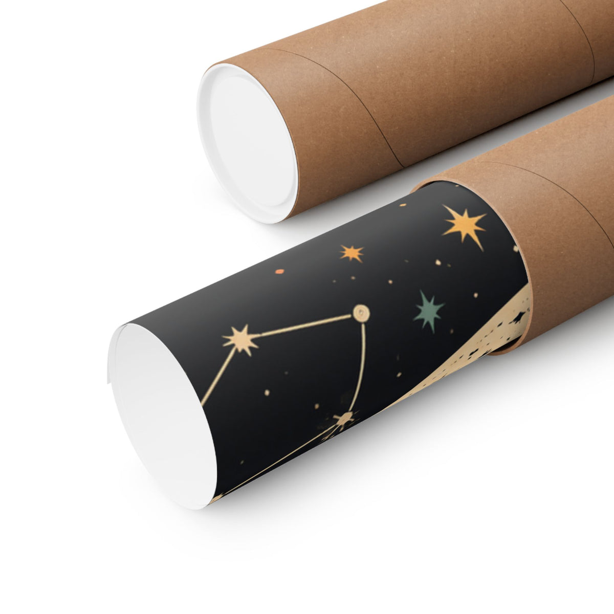 Celestial Wildflower Crescent Moon Botanical Art Poster