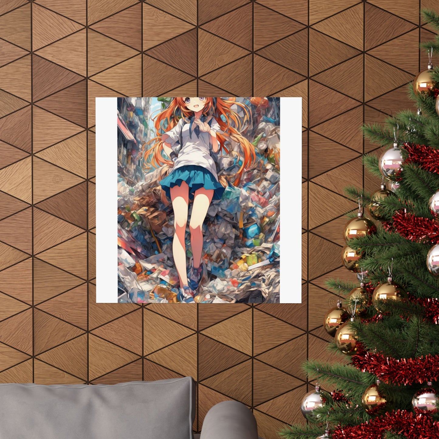 Recycling Rescue Anime Heroine Eco Street Art Poster