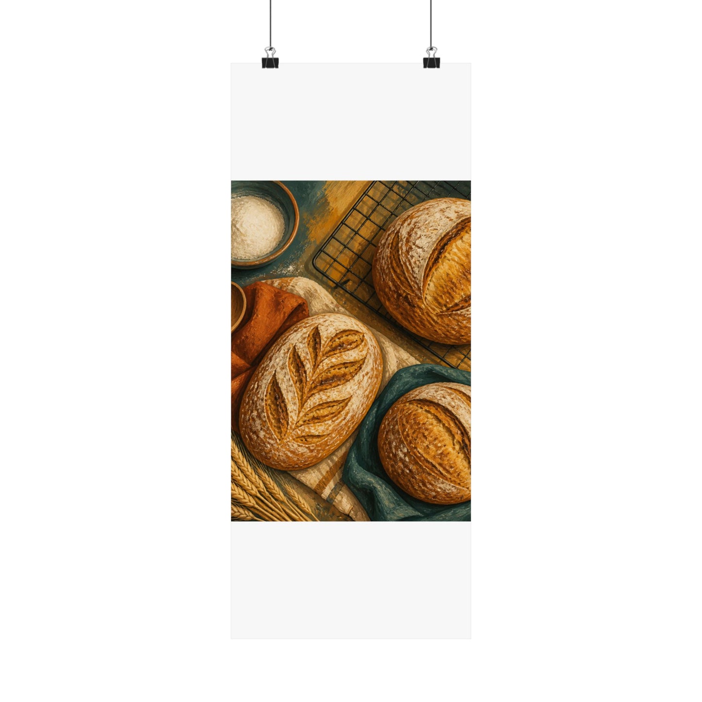 Artisan Bread Baking Still Life Poster