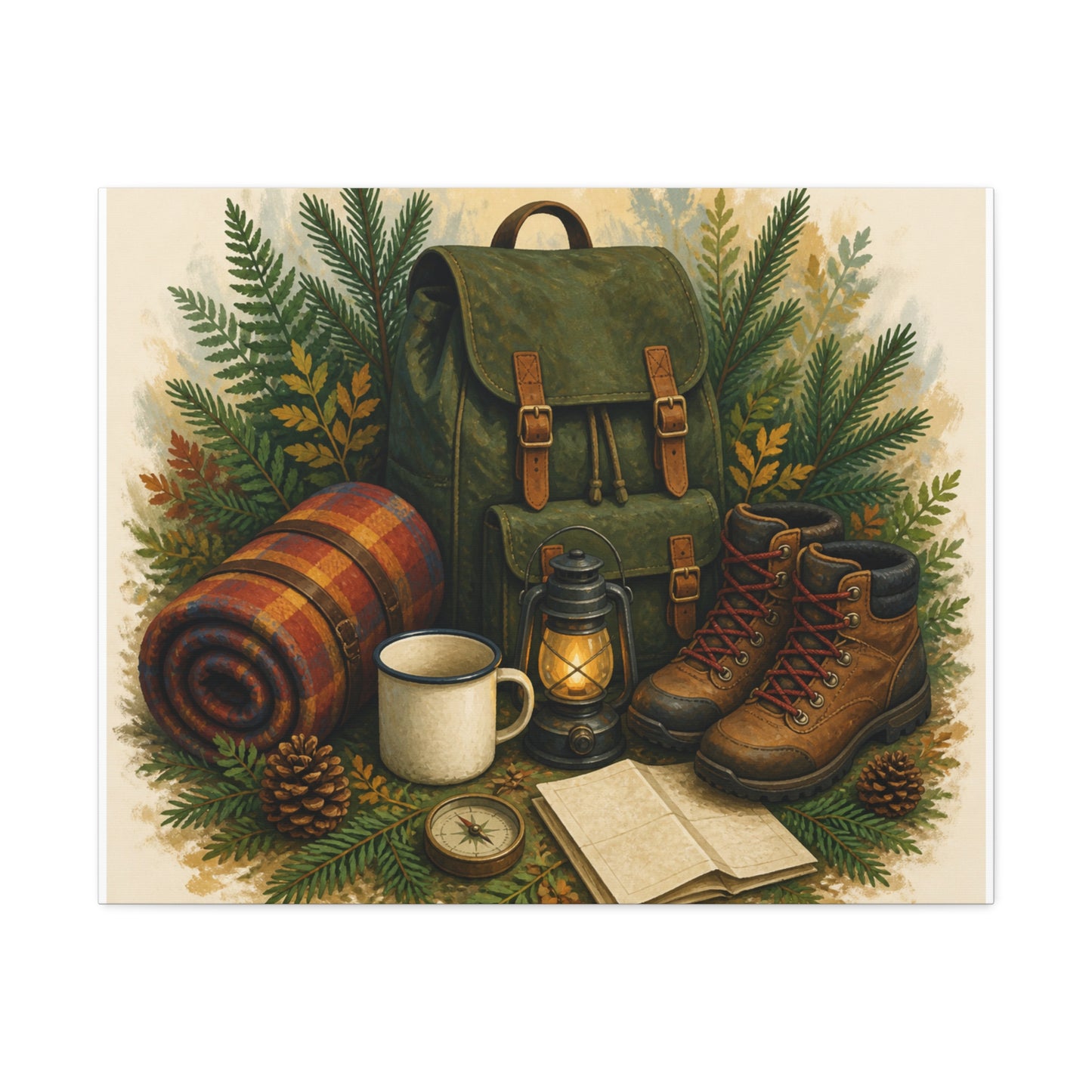 Generic Camping Gear Outdoor Adventure Canvas Art
