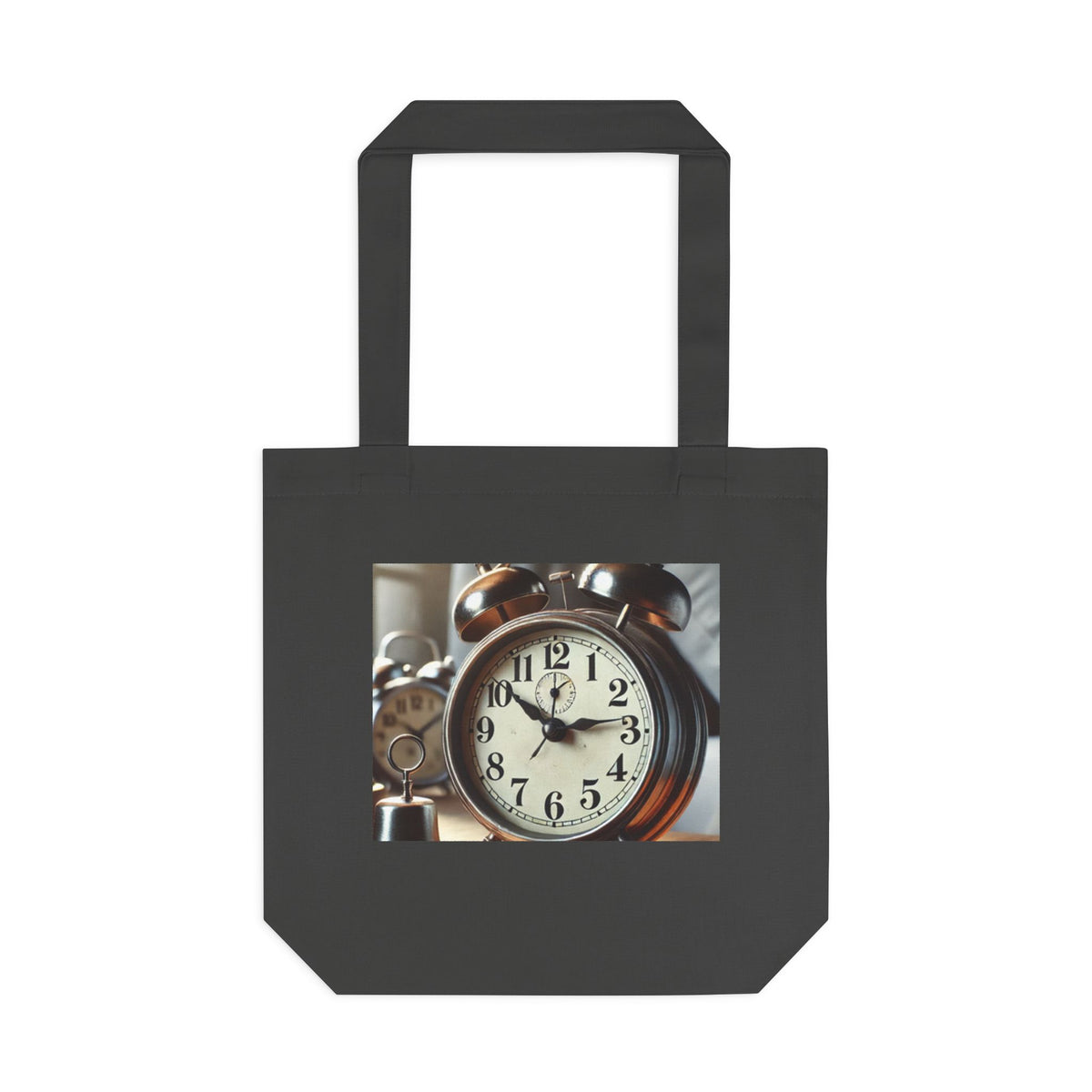Vintage Alarm Clock Morning Routine Timekeeper Tote Bag