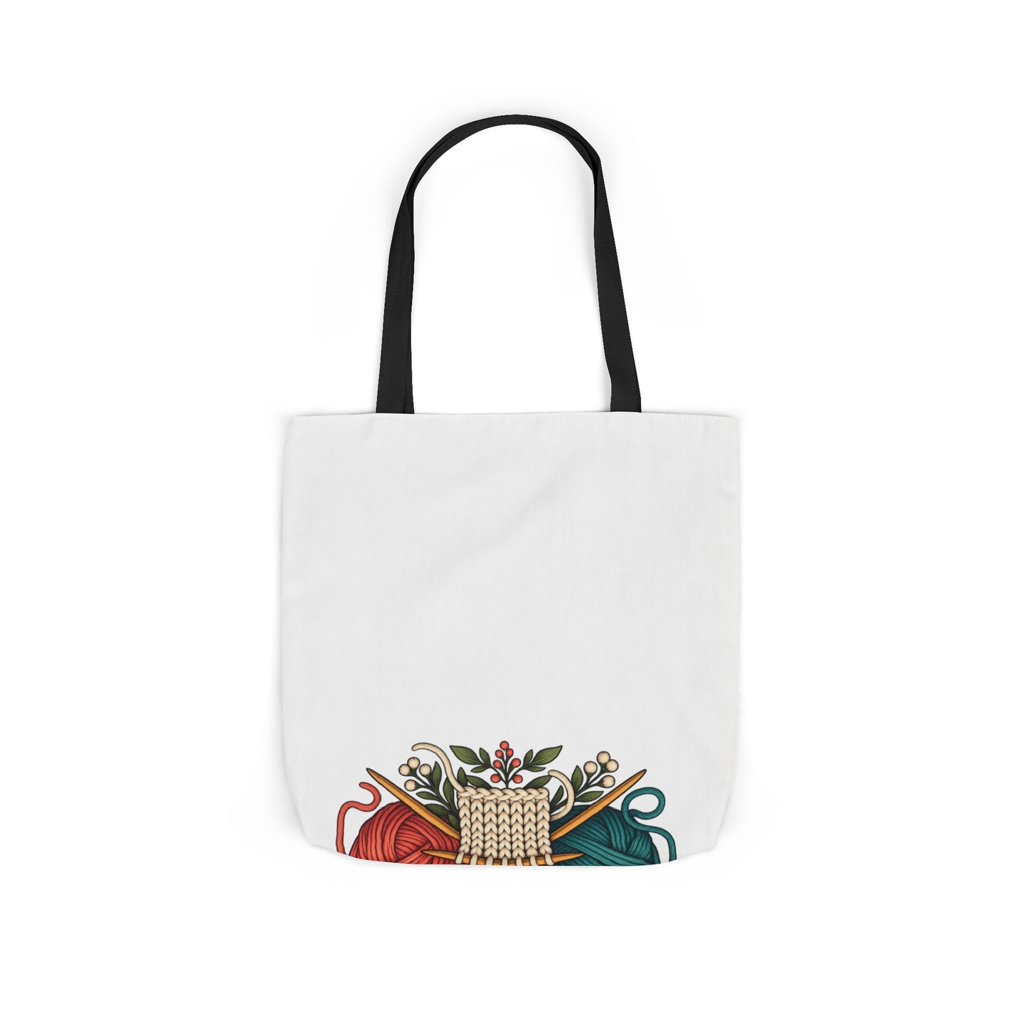 Retro Yarn and Knitting Botanical Art Tote Bag