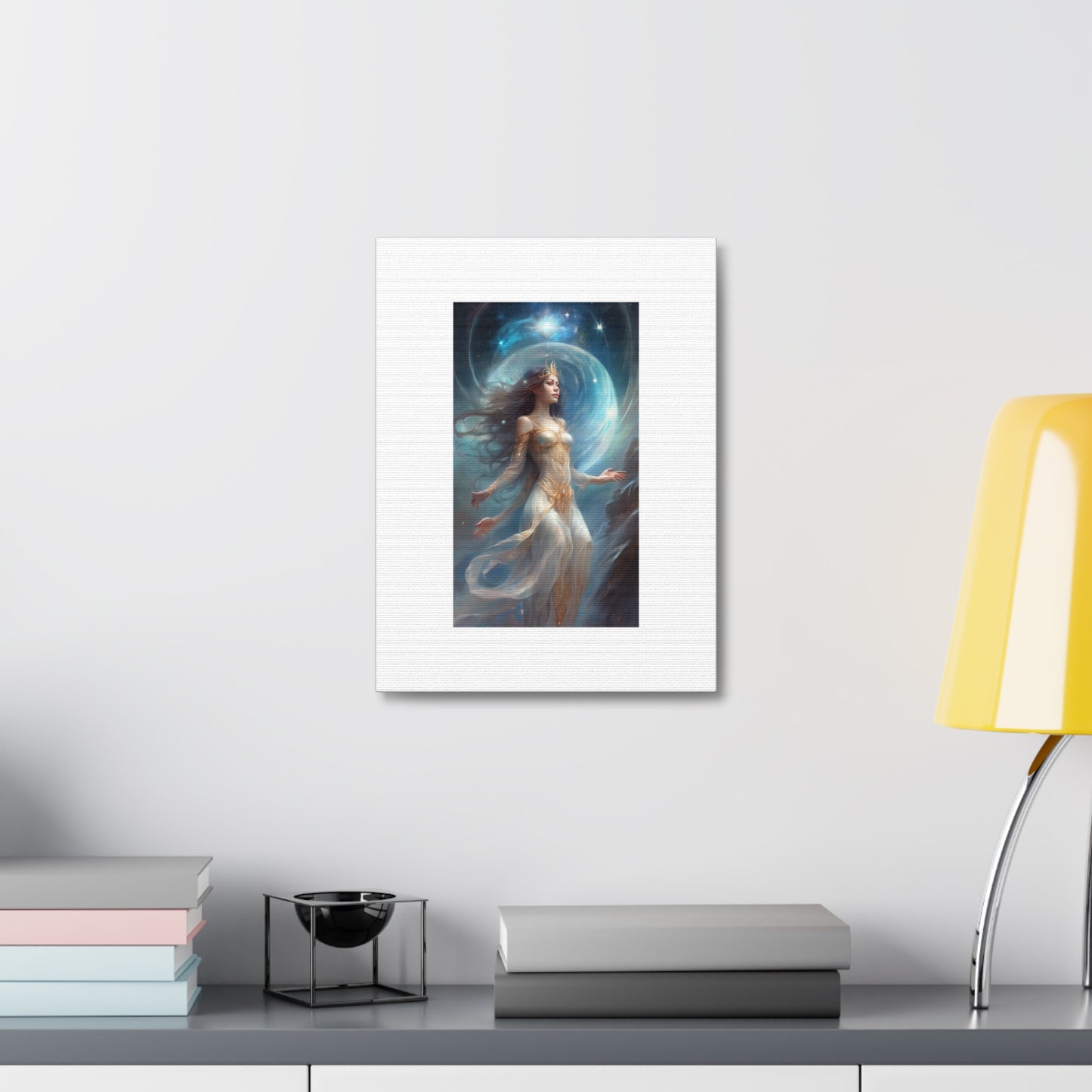 Lunar Celestial Queen Fantasy Portrait Canvas