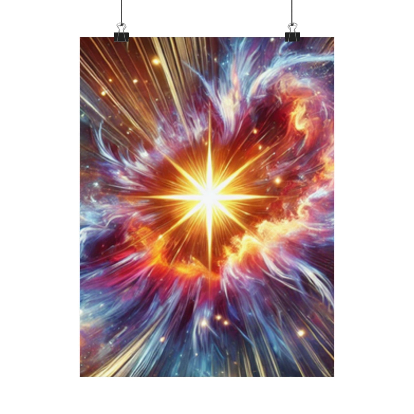 Cosmic Starburst Energy Abstract Space Poster Wall Art Decor