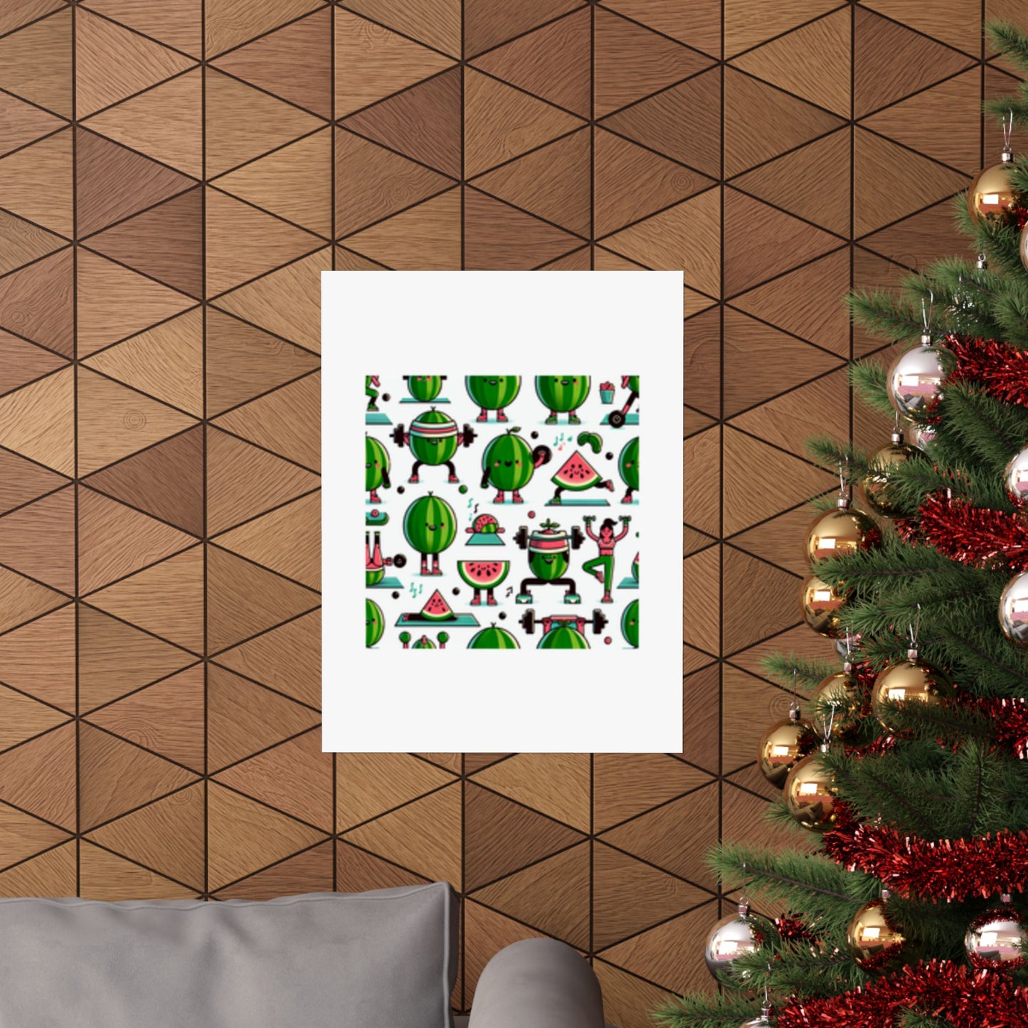 Watermelon Workout Club Cute Food Fitness Wall Art Poster