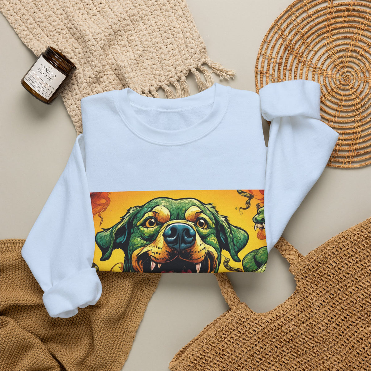 Surreal Serpent Hound Dark Fantasy Art Sweatshirt