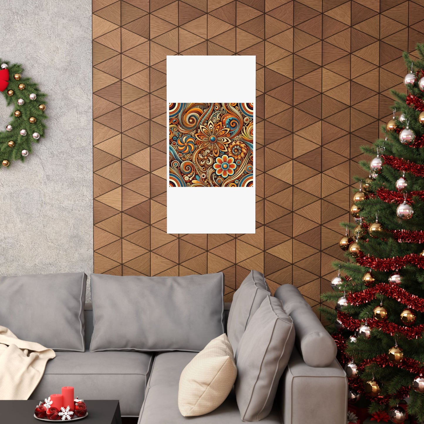 Ornate Abstract Floral Paisley Pattern Poster