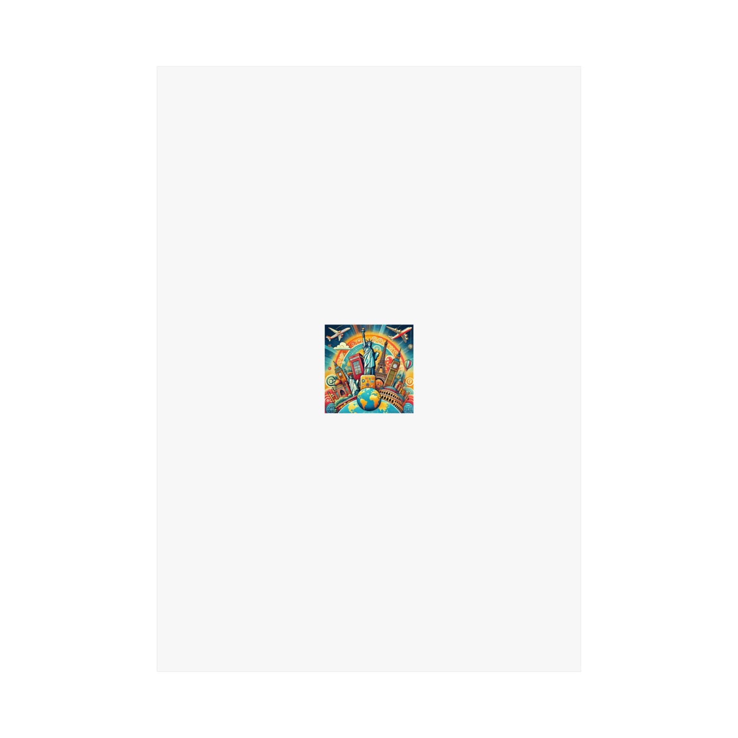 Global Landmark Adventure Collage Colorful Travel Poster